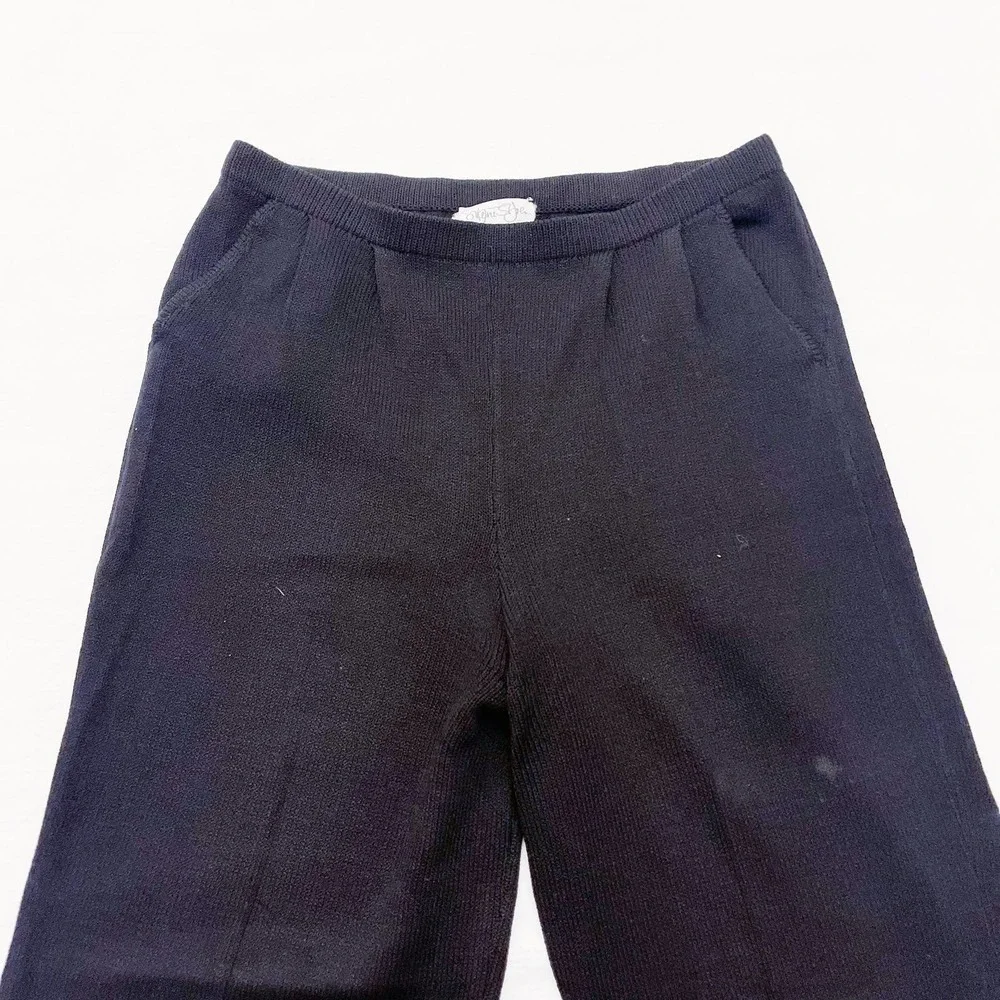VTG St. John Marie Black Knit Pants SZ8 MINT USA